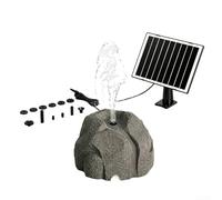 Qualoramall Fontaine à eau solaire pour oiseaux - Fontaine décorative pour jardin - Attire les oiseaux et la faune - Pour bains d'oiseaux, jardin, étangs (gris)