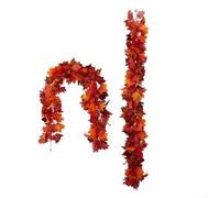 Qualoramall Guirlande de feuilles d'érable artificielles d'automne à suspendre - Guirlande de feuillage d'automne artificiel pour la maison, le mariage, la cheminée, la fête, Noël (couleur C, 1,75 m)