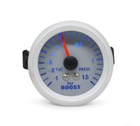 Qualoramall Jauge de voiture LED argentée de 52 mm pour aspirateur, eau, huile, température, pression 12 V, instrument automobile avec affichage bleu (barre de montre turbo)