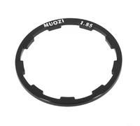Qualoramall Joint de cassette de vélo en alliage d'aluminium, rondelle de corps de roue libre pour réglage du boîtier de pédalier de moyeu de vélo, épaisseur de 1 à 2,5 mm, noir et rouge (noir 1,85 mm