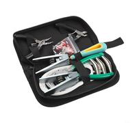 Qualoramall Kit complet d'outils de réparation pour raquette de badminton, tennis, squash, raquette de squash, kit d'outils de réparation professionnel avec pinces volantes, pinces, alêne, sac de