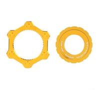 Qualoramall Kit de conversion pour moyeu de vélo à 6 boulons en alliage d'aluminium CNC pour moyeux avant et arrière de vélo de montagne, noir (jaune)