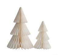 Qualoramall Kit de décoration de Noël en nid d'abeille - Boules en papier à suspendre - Décoration d'intérieur pour sapin de Noël, mur de Nouvel An (blanc)