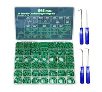 Qualoramall Kit de joints toriques pour climatisation - 595 pièces - Joints en caoutchouc nitrile pour compresseur de climatisation, plomberie, robinets de pompe à eau, assortiment de joints verts