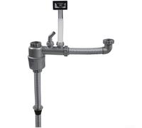 Qualoramall Kit de vidange d'évier à double fente avec siphon anti-odeur et joints anti-fuite compatible avec connexion au lave-vaisselle