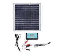 Qualoramall Kit solaire à double panneau 200 W avec contrôleur 10 A pour camping-car, bateau, camping-car, système d'alimentation hors réseau, cellules polycristallines haute efficacité, cadre en