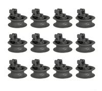 Qualoramall Lot de 12 roulettes de rechange pour panier inférieur de lave-vaisselle Bosch Balex - En plastique gris - Rotation lisse - Accessoires pour panier inférieur (A)