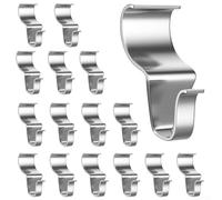 Qualoramall Lot de 16 crochets robustes en acier inoxydable et vinyle pour accrocher des décorations extérieures, lumières, couronnes, boîtes aux lettres, panneaux sans perçage nécessaire, couture