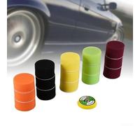 Qualoramall Lot de 16 tampons de polissage et de cirage de voiture de 5,1 cm, éponges rondes et plates pour détails automobiles, compatibles avec les polisseuses pneumatiques ou électriques