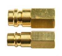 Qualoramall Lot de 2 adaptateurs en laiton pour climatiseur de voiture R134a Filetage SAE 1/4 pour conversion R12 vers R134a Connexion LP Or