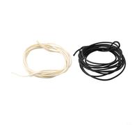 Qualoramall Lot de 2 câbles de guitare en coton ciré pour micros, pots et appareils électroniques, 2 m de diamètre, blanc et noir
