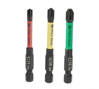 Qualoramall Lot de 3 embouts de tournevis cruciformes fendus spéciaux de 65 mm FPZ1 FPZ2 FPZ3 en alliage d'acier avec support isolé pour prise d'électricien, interrupteur, disjoncteur