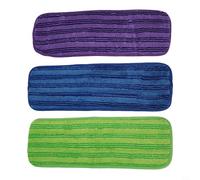 Qualoramall Lot de 3 serpillères réutilisables en microfibre pour balai Swiffer PowerMop 33, 35,6 cm, 38,1 cm, bleu, violet, vert