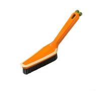 Qualoramall Lot de 4 brosses de nettoyage 4 en 1 avec poils rigides pour salle de bain, toilettes, coins et planchers, suceur plat amovible avec poignée étendue pour nettoyage domestique (orange)