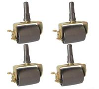 Qualoramall Lot de 4 roues de cadre de lit avec freins de verrouillage et manchons de douille, capacité de 635 kg, roulettes de 10,2 cm pour réparation de meubles, marron