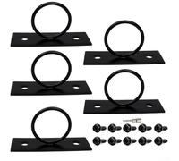 Qualoramall Lot de 5 supports de corde de 5,1 cm pour supports à anneaux en acier inoxydable, décoratifs, noirs, pour terrasse, quai, marina et jardin