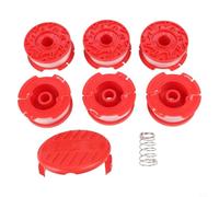 Qualoramall Lot de 8 bobines de fil de débroussailleuse avec couvercle et ressort pour Craftsman CMCST900 CMESTA900 CMZST98020 9 m PA6 Nylon Fibre de verre Pièces de rechange Orange