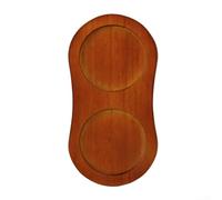 Qualoramall Moulin à poivre en bois d'acacia et d'hévéa avec support à deux compartiments pour cuisine, salle à manger ou restauration, 15 x 7,8 x 1,5 cm, noir/Woo(base rétro 8 types)