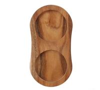 Qualoramall Moulin à poivre en bois d'acacia et d'hévéa avec support à deux compartiments pour cuisine, salle à manger ou restauration, 15 x 7,8 x 1,5 cm, noir/Woo(8 types de mallé)