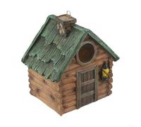 Qualoramall Nichoir à oiseaux en résine pour petits oiseaux nicheurs, décoration de jardin, élevage d'hiver, décoration à suspendre pour arbre, cour, porche, utilisation en extérieur et en intérieur