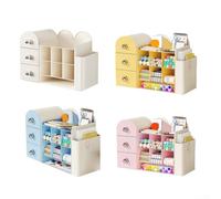 Qualoramall Organisateur de maquillage avec tiroirs pour comptoir de salle de bain, meuble de rangement de grande capacité en ABS, organisateur de soins de la peau, design vertical, tiroirs