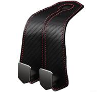 Qualoramall Organiseur de dossier de siège de voiture en daim avec deux crochets et support de téléphone pour rangement intérieur de véhicule Marron (modèle en fibre de carbone)