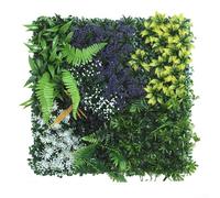 Qualoramall Panneaux muraux de plantes artificielles de 50 x 50 cm, mur de pelouse en plastique, décoration de fleurs, panneau de haie de jardin, panneau de haie artificielle, clôture d'intimité (1)