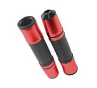 Qualoramall Poignées de guidon de moto en aluminium CNC antidérapant en caoutchouc pour commande d'accélérateur compatible avec la plupart des motos et vélos - Noir/rouge (rouge)