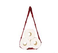 Qualoramall Porte-rouleau de papier toilette en corde de coton tissé à la main, sac de rangement en maille, support mural, organiseur de mouchoirs de style bohème, salle de bain et cuisine