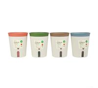Qualoramall Pot de fleurs à arrosage automatique avec design double couche, arrosage automatique avec réservoir profond jusqu'à 4 semaines d'hydratation, plastique PP avec trous de drainage pour (M