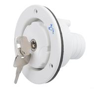Qualoramall Remplisseur d'eau par gravité avec verrou 40 mm Bouchon à baïonnette 10 mm pour remorque camping-car Noir ou blanc 110 x 82 mm (Noir)