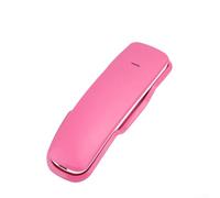 Qualoramall Téléphone filaire sans fil avec indicateur LED - Sonnerie sonore - Support mural ou de bureau avec mémoire à 13 chiffres pour la maison et le bureau - Rose