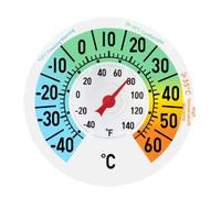 Qualoramall Thermomètre de fenêtre transparent avec jauge de température | 180 mm pour une utilisation en intérieur et en extérieur - Échelle Celsius Fahrenheit - Pas de batterie nécessaire - Grand