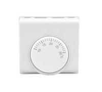 Qualoramall Thermostat de chauffage central - Matériau ignifuge - Bouton design pour chauffage électrique - Câble de film et chauffage au sol mécanique européen - Blanc