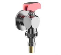 Qualoramall Vanne à bille en laiton G1/2", grand débit d'eau chaude et froide, valve d'angle avec volant en alliage de zinc et couvercle en acier inoxydable pour systèmes de plomberie domestique