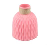 Qualoramall Vase en plastique ondulé d'eau, pot de fleurs gris moderne pour centre de table, décoration d'intérieur, 10 x 14 cm (rose)