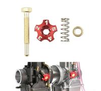 Qualoramall Vis de réglage de la vitesse de ralenti rouge pour carburateur Keihin 21 mm à 34 mm Kit de réglage de mélange de carburant avec joint torique et ressort