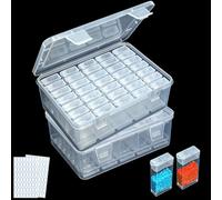 Qualsen 35 Compartiments Diamond Painting Accessoires Boite Plastique Rangement Diamond Painting Transparente, pour 5D Broderie Diamant, DIY Art Craft, Boite Rangement Perles(2pcs)