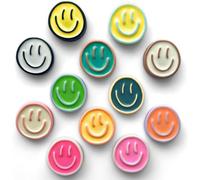 Qualsen Aimant, 12 Aimant Frigo en résine Smiley, Aimants Puissant, Aimants Tableau Magnétique, Petit Rond Colorés Décoratifs Magnets pour Réfrigérateur, Tableau Blanc, L'école, Bureau (12 Couleurs)