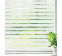 Qualsen Film Fenetre Anti Regard Film Occultant Fenêtre, Brise Vue Fenetre Electrostatique Adhesif Dépoli Anti UV Vitre pour Bureau Maison Chambre Cuisine (44.3 x 400 cm, Rayures Moyennes)