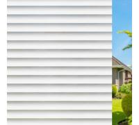 Qualsen Film Fenetre Anti Regard Film Occultant Fenêtre, Brise Vue Fenetre Electrostatique Adhesif Dépoli Anti UV Vitre pour Maison Chambre Salle de Bain Bureau, 90 x 400cm, Motif de Persienne