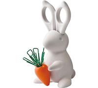 QUALY QL10115-WH Set de bureau avec ciseaux et porte-trombones en plastique Blanc/orange