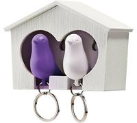 QUALY - Sparrow et Birdhouses Porte-clés Duo Bianco-Viola