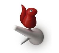 QUALY Squirrel QL10088whred Lot de 2 Patères Blanc/Rouge