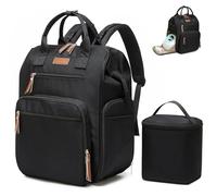 Qualyphant Grand sac à dos convertible pour tire-lait Spectra S1 S2 Medela pour les mamans qui travaillent avec housse pour ordinateur portable de 14" et compartiment isotherme, noir