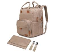 Qualyphant Sac à dos à langer extra large pour deux enfants, sac à langer extensible de 35 l pour maman, fille, garçon, papa, tout-petit, grand sac à langer de voyage 21 poches (4 isolés) avec matelas