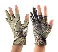 QualyQualy Gants en gel antidérapant minces, élastiques et perméables à l’air avec trois doigts ouverts et motif camouflage pour chasse, pêche et activités de plein air Pour homme, m