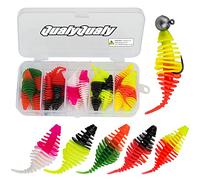 QualyQualy Leurre Souple de Pêche 5,7cm - 1,3g Worm Leurre, Leurre Souples de Pêche pour Truite brochet Perche (Couleur D 25 pièces)