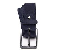QUAMOD Ceinture homme en daim 4 cm (40 mm) de large | Suédé avec boîte cadeau | production écologique et équitable | BLEU MARIN (Medium) 85 CM