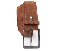 QUAMOD Ceinture homme en daim 4 cm (40 mm) de large | Suédé avec boîte cadeau | production écologique et équitable | COGNAC (Medium) 85 CM